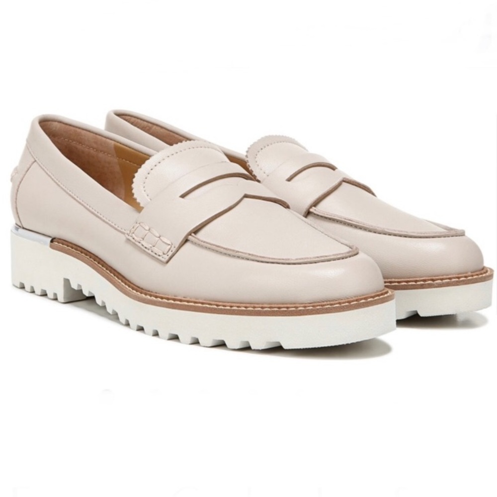 Franco Sarto Cedra Cream Leather Loafers